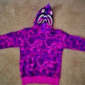 Bape Purple Camo Shark Hoodie